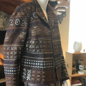 Denim embroidered and beaded jacket